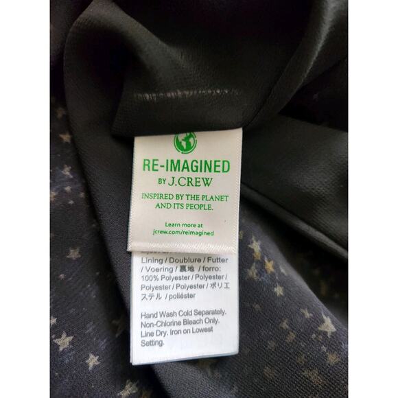 NWT J Crew Ruffle Back Silk Dress in Starry Sky Print Navy sz 6 Maxi Slip Summer - Picture 13 of 14